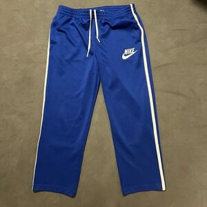 Nike Sportswear HBR Track Pants Mens Large Side Stripe Swoosh Classic Zip‎ Blue